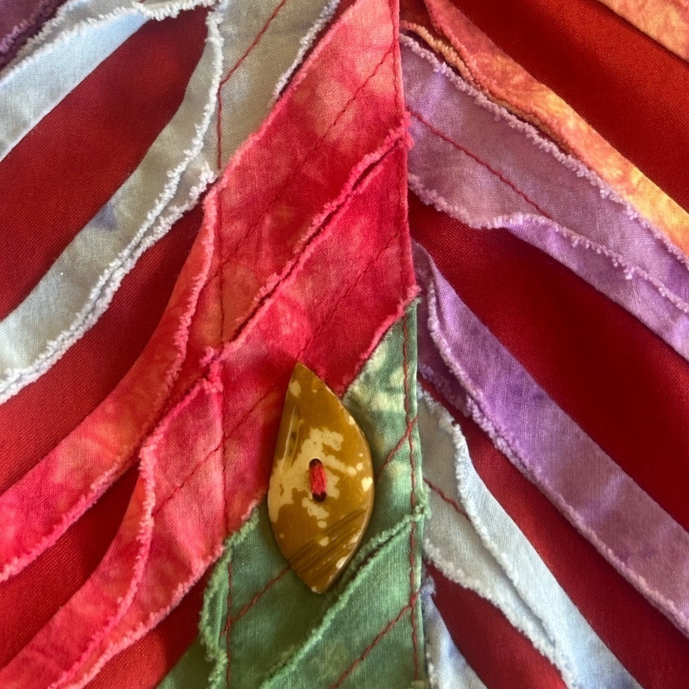 Keren Hart | Vintage Colorful Artsy Cotton Rainbow Jacket, Size L - Picture 5 of 10